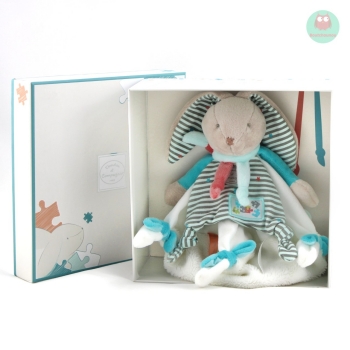 doudou_plat_lapin_happy_blanc_bleu_saumon_puzzle_doudou