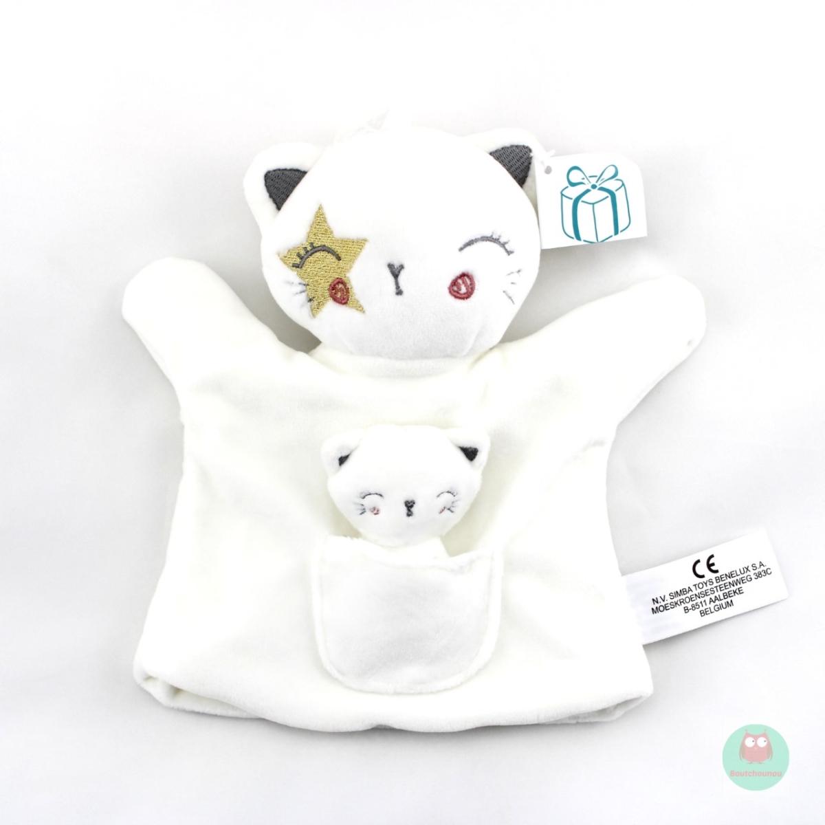 doudou_marionnette_chat_etoile_a_loeil_avec_son_petit_simba_toys