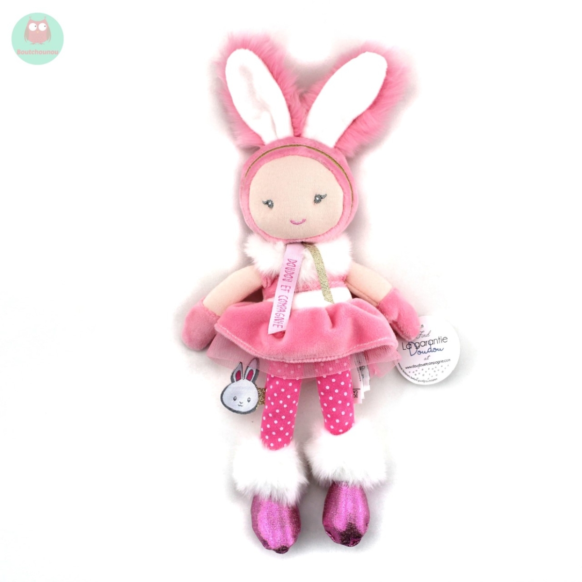 Doudou Ballerine Doudou et Compagnie Lapin Rose