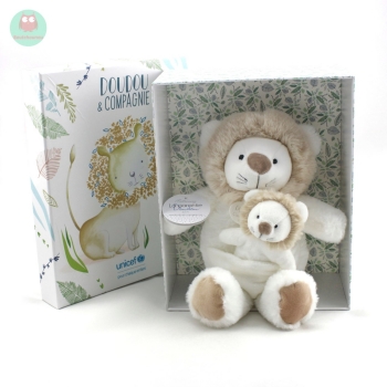 doudou_peluche_lion_blanc_avec_son_bebe_unicef_doudou