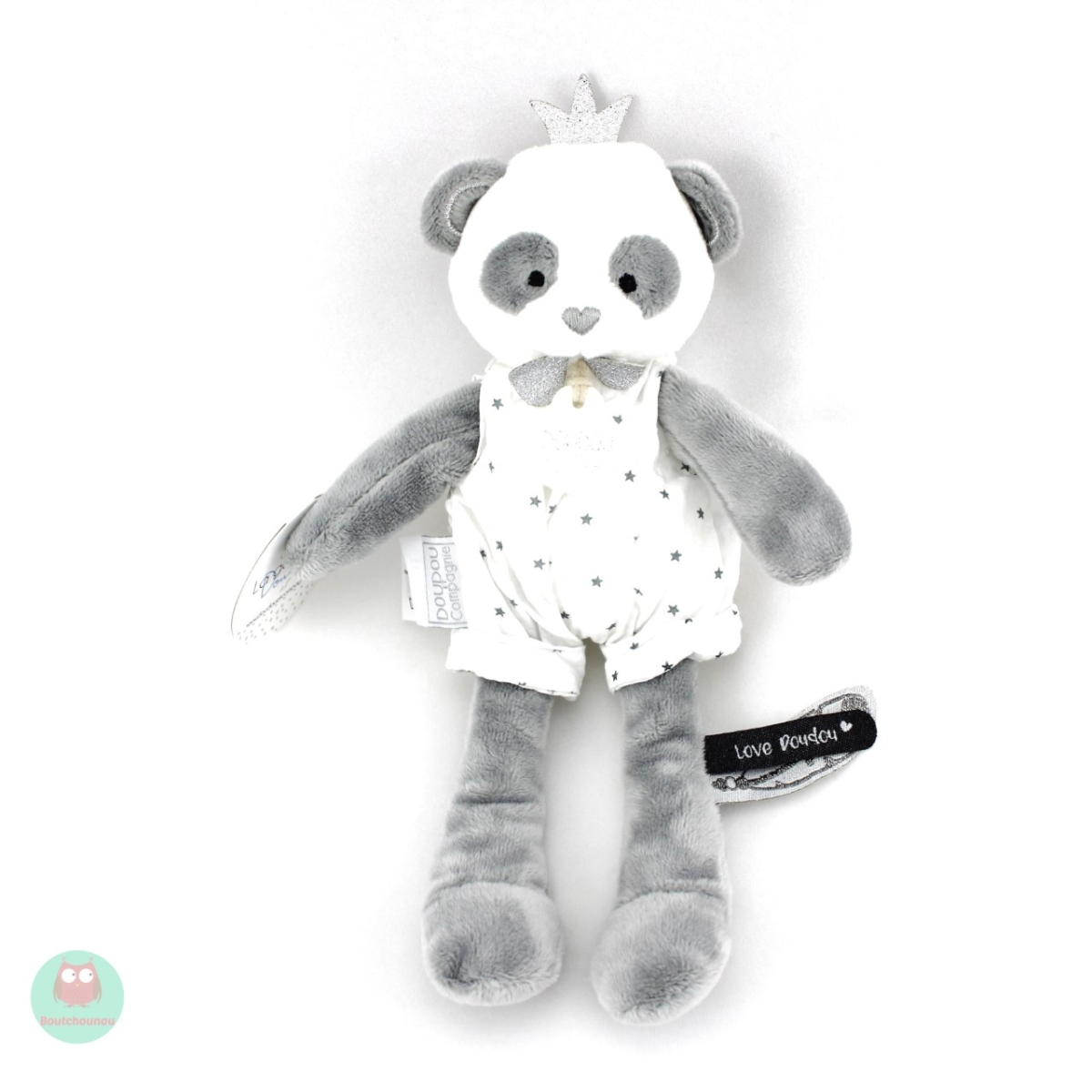 Mini doudou panda gris - Doudou et compagnie