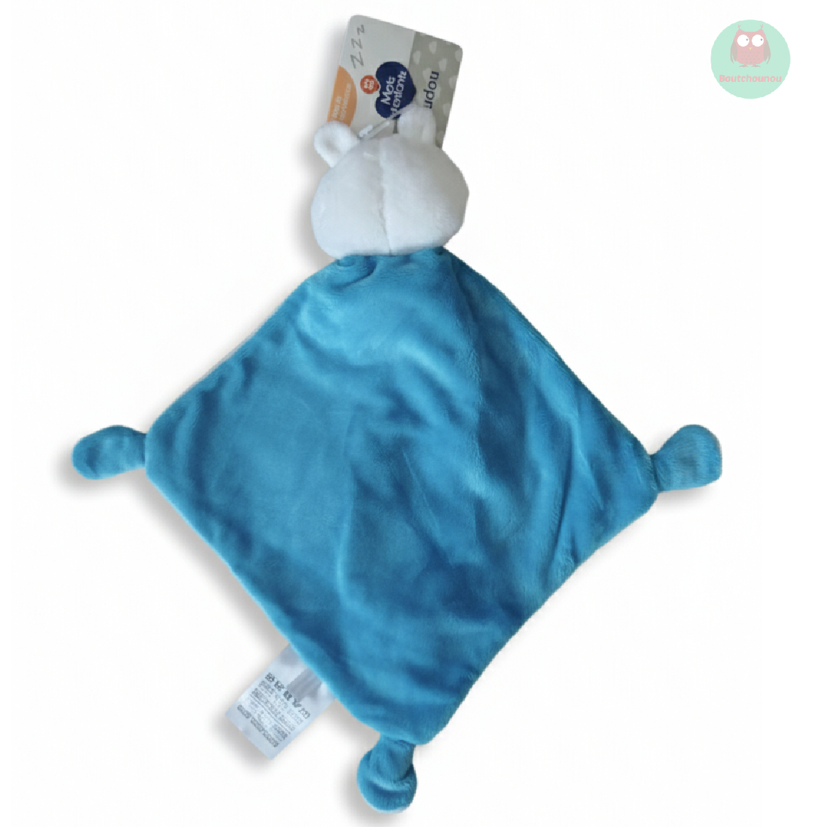 doudou_ours_blanc_avec_cape_bleue_et_blanche,_feuille,