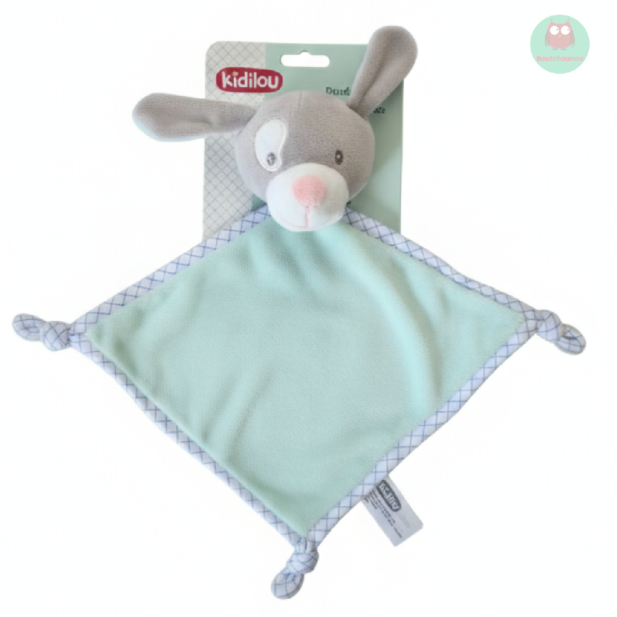 doudou_plat_chien_gris,_blanc,_vert,_bleu,_kidilou