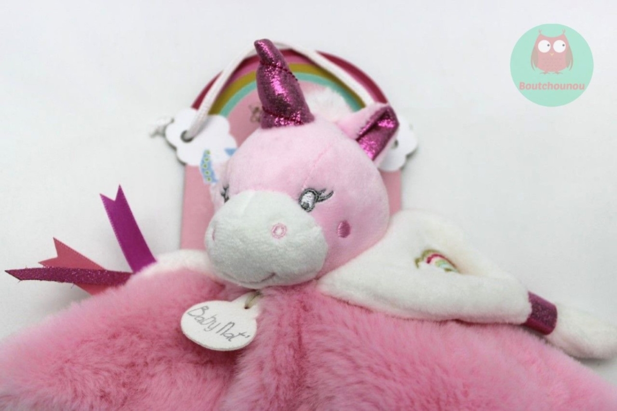 doudou_licorne_rose_blanc_plat_brillant_baby_nat