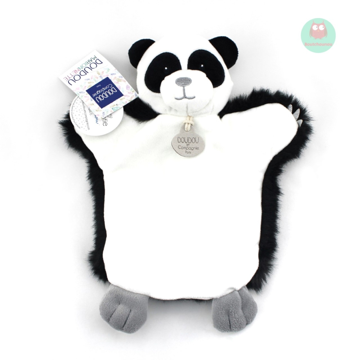 Doudou et Compagnie Doudou Panda Vert avec Marionnettes à Doigt