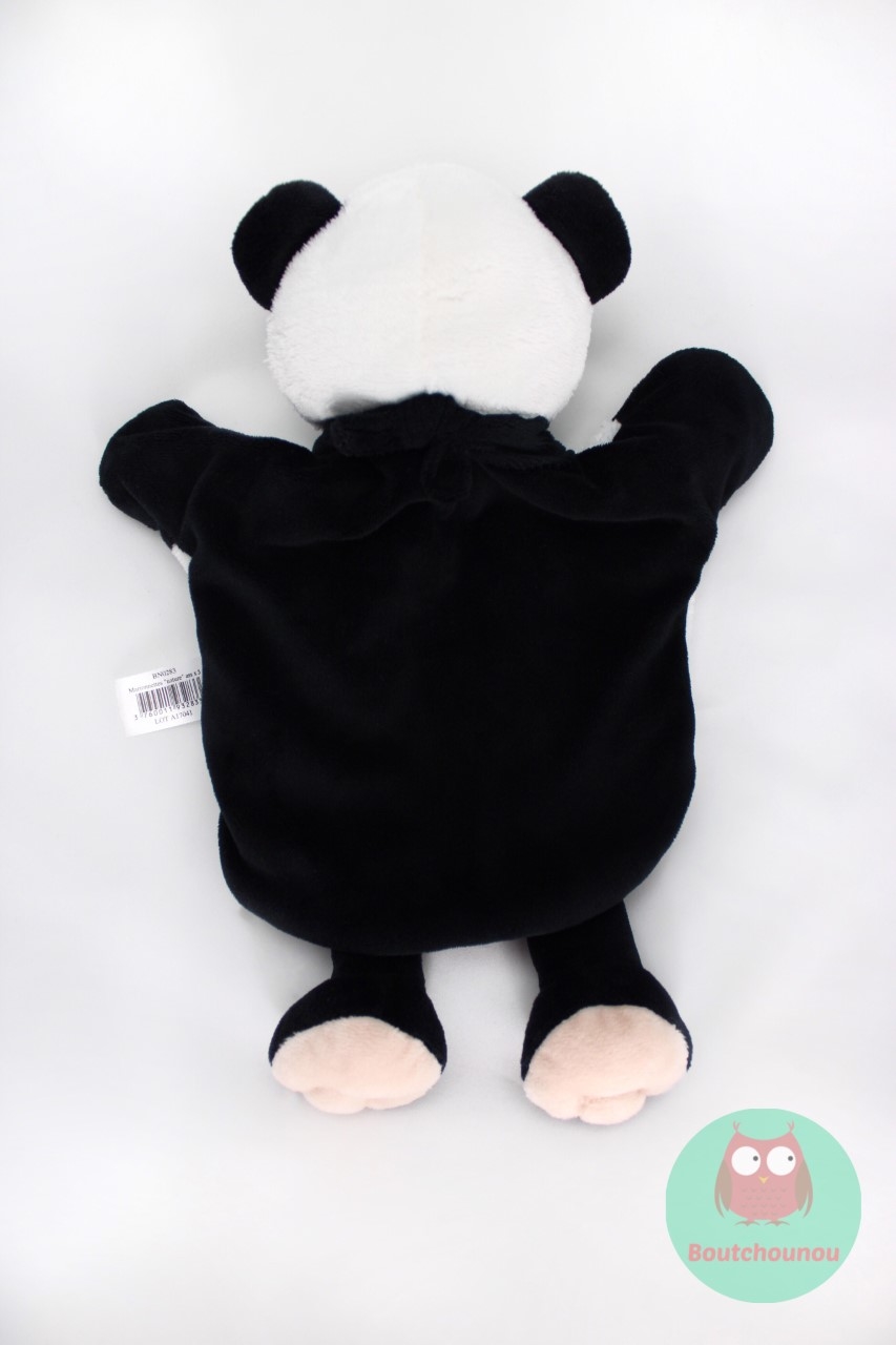 doudou_marionnette_panda_noir_blanc_rose_foulard_nature_baby_nat