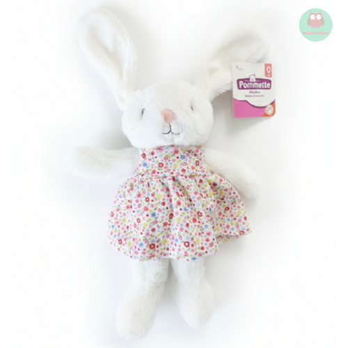 doudou_lapin_blanc,_robe_fleurie,_pommette