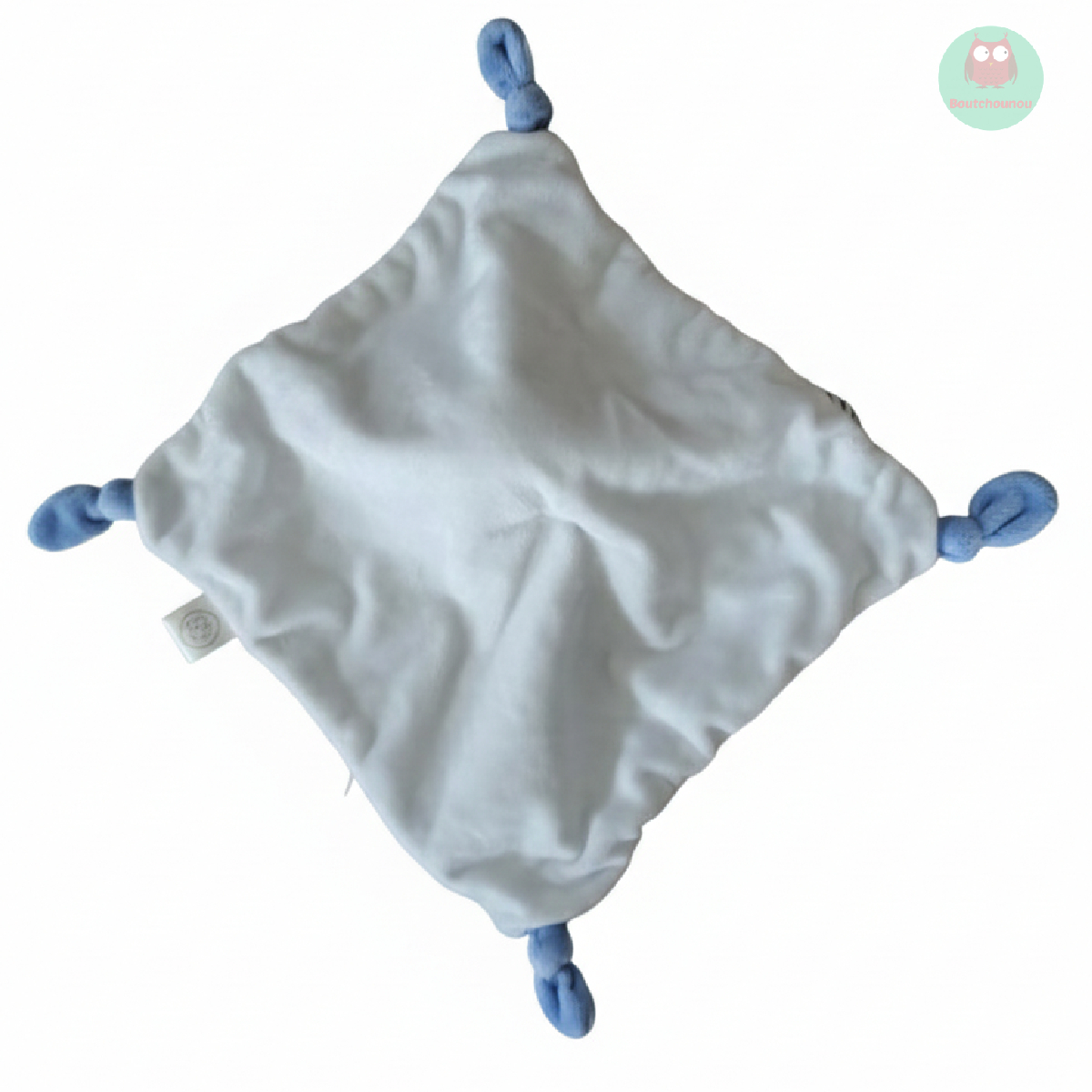 doudou_plat_ours_blanc_raye_bleu,_bisou_doux,_gemo