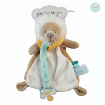 doudou_plat_lion_maxou,_blanc,_beige,__attache_tetine,_baby_nat