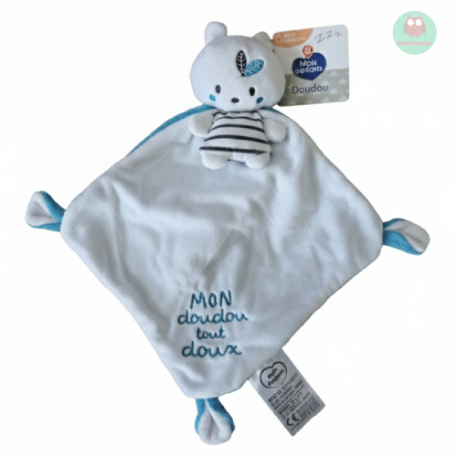 doudou_ours_blanc_avec_cape_bleue_et_blanche,_feuille,