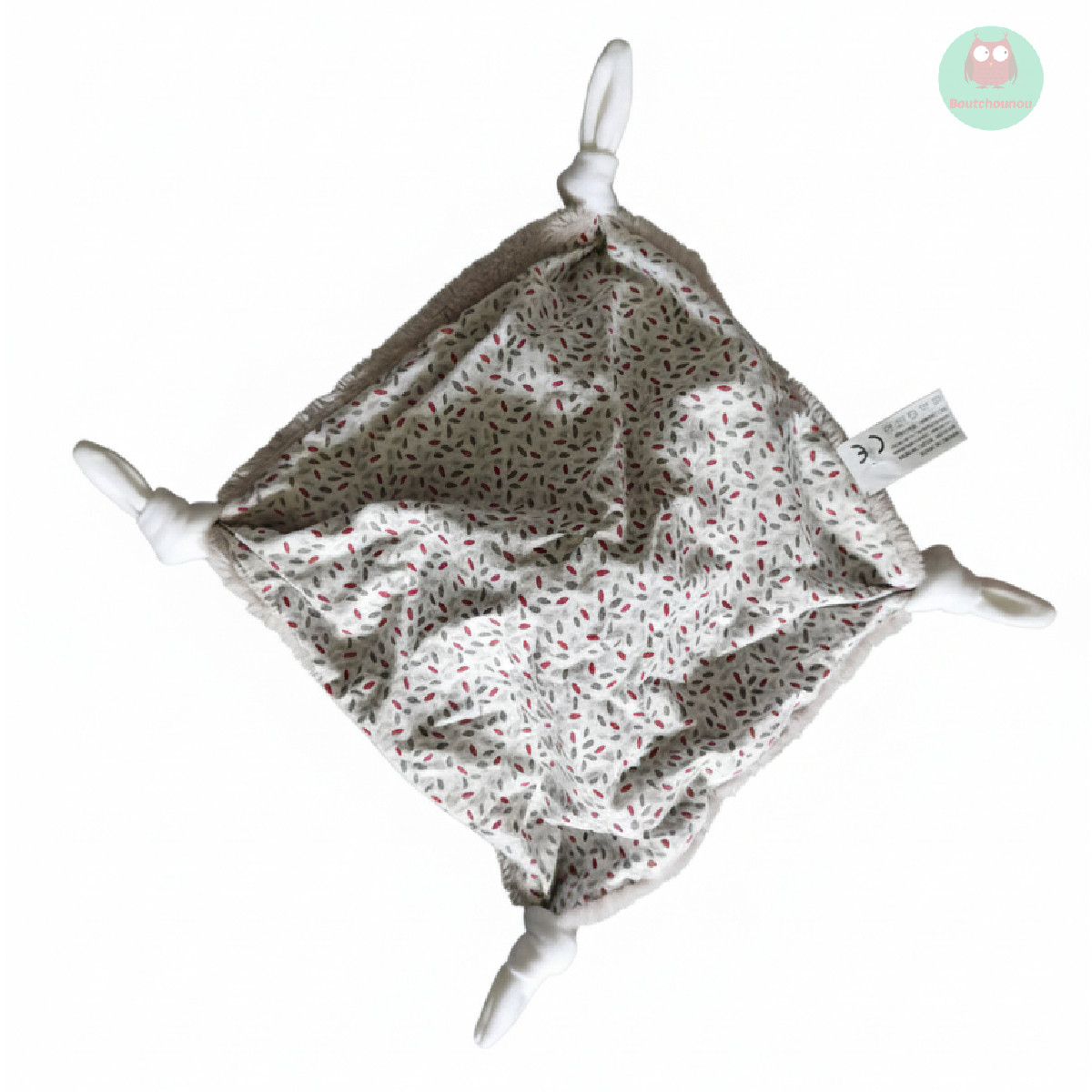 doudou_plat_souris_grise,_beige,_4_noeuds,_mailou_tradition