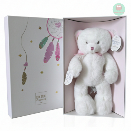 doudou_ours_blanc_et_rose,_attrape-reve,_plume_,30_cm,_doudou_et_compagnie