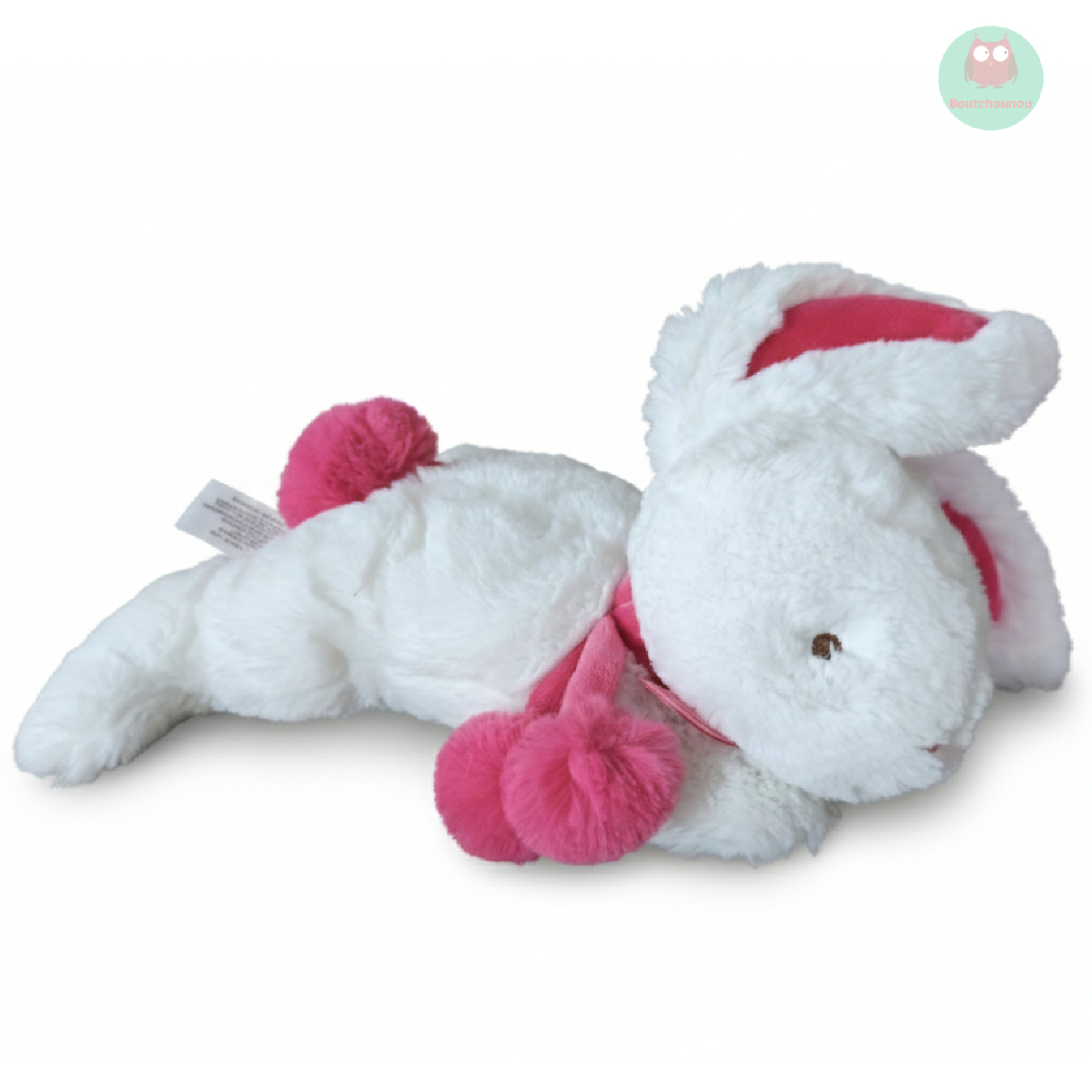doudou_grand_lapin_blanc_et_fuchsia,_pompon,_doudou_et_compagnie