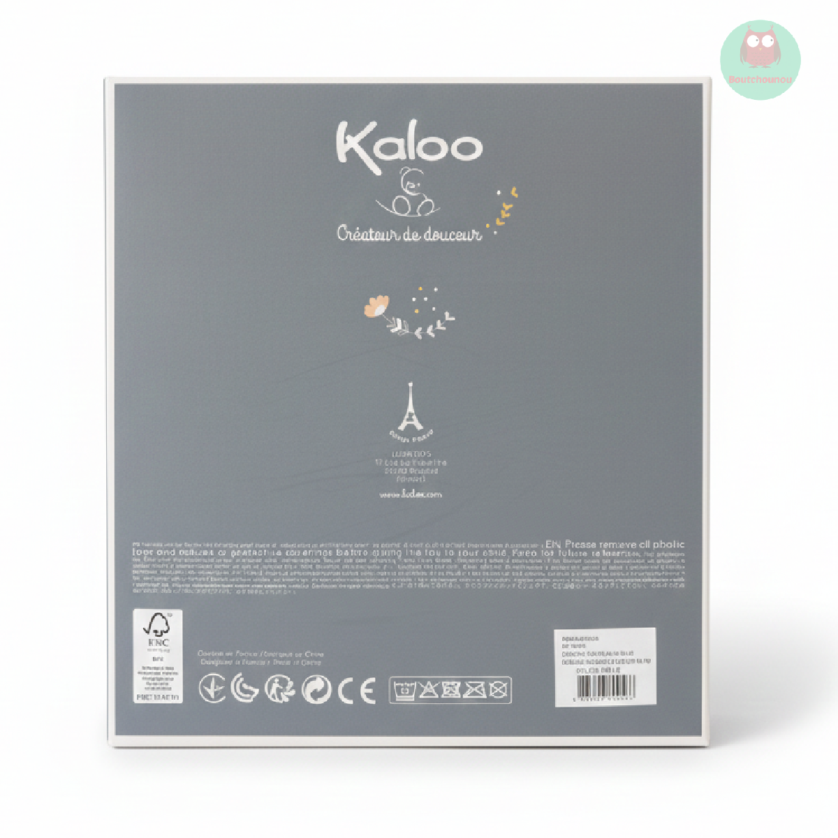 doudou_semi-plat_ourson_bleu,_blanc,_fleur,_4_noeuds_kaloo