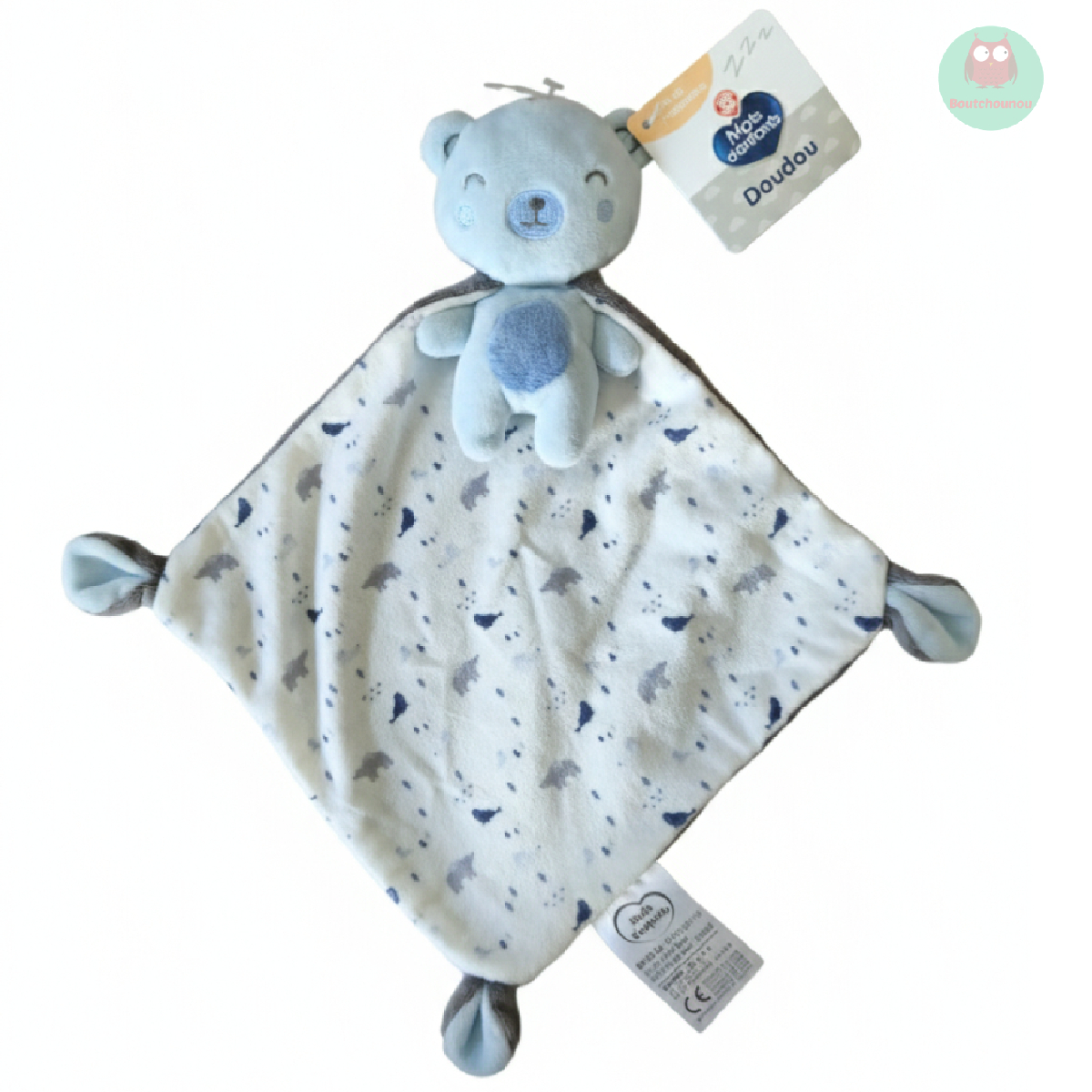 doudou_ours_bleu_avec_cape_grise_et_blanche,_phoques,_ours,_sapins,_mots_denfants