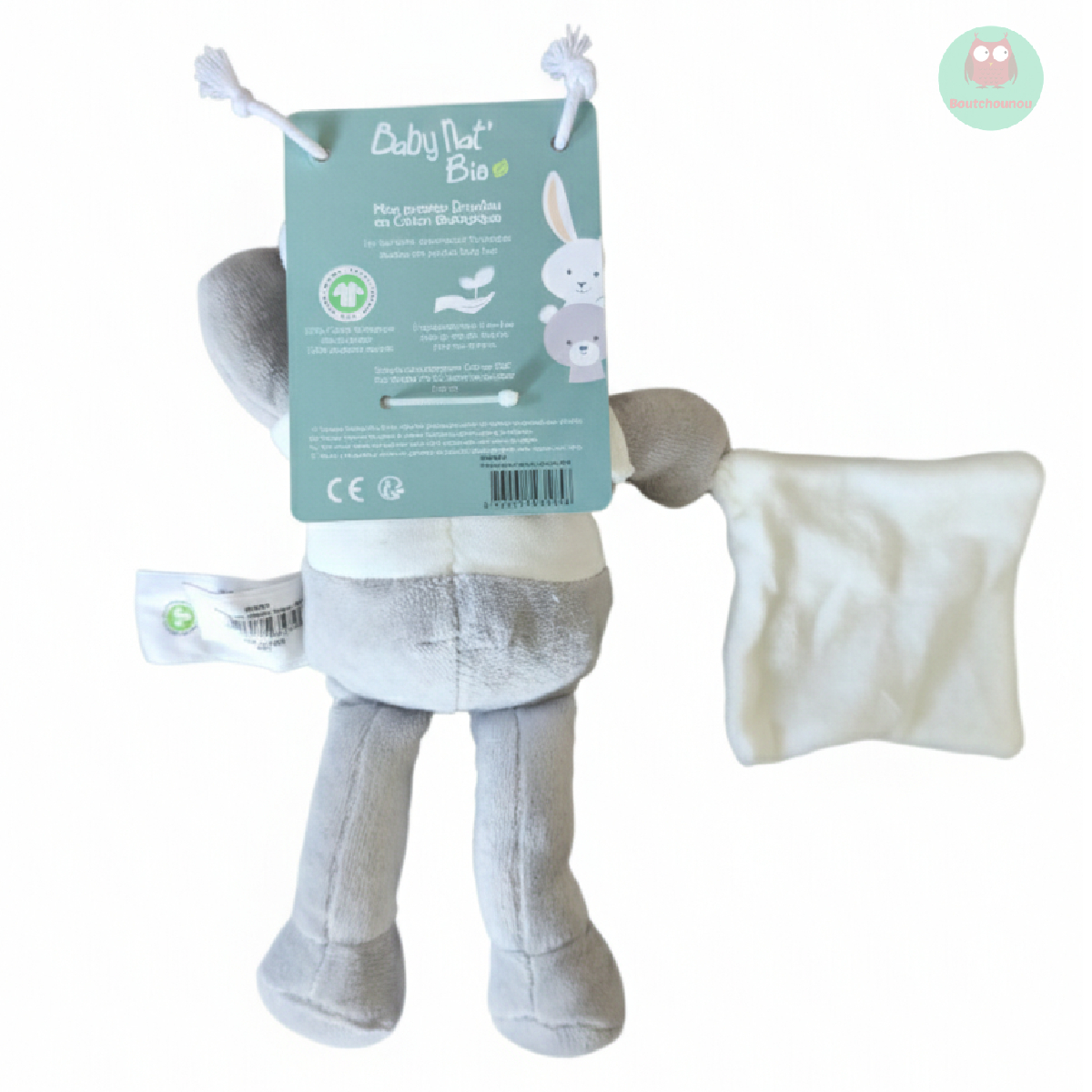 doudou_ours_blanc_et_gris_avec_mouchoir,_coton_bio,_baby_nat