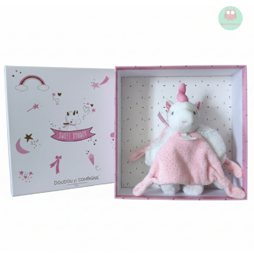 doudou_plat_licorne,_blanc,_rose,_paillettes,_doudou_et_compagnie