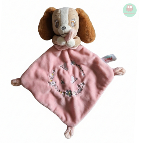 doudou_chien_lady,_beige,_rose,_fleur,_papillon,_disney_baby