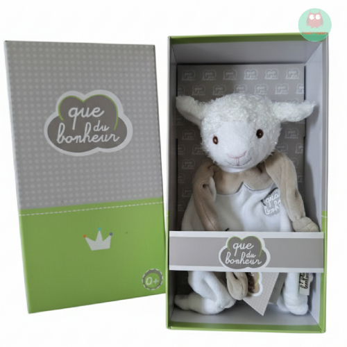 doudou_mouton_agneau,_beige,_blanc,_coccinelle,_grenouillere,_que_du_bonheur