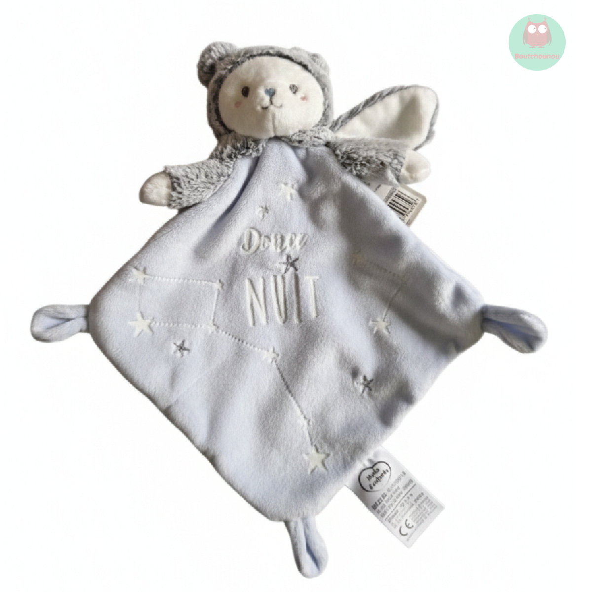 doudou_ours_deguise_en_lapin_gris_chine,_bleu,_blanc,_luminescent,_mots_denfants
