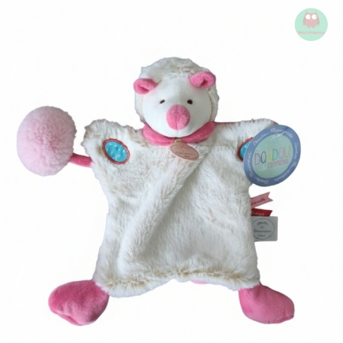 doudou_marionnette_herisson_rose,_blanc_chine_beige,_bleu,_doudou_et_compagnie